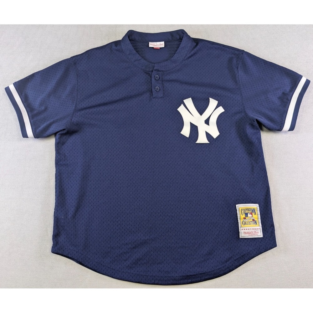 New York Yankees Jersey Mens XL Blue Mitchell Ness Don Mattingly 90s MLB